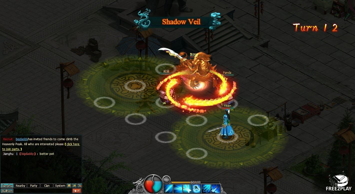Yitien is a browser based, turn-based action games, Massively